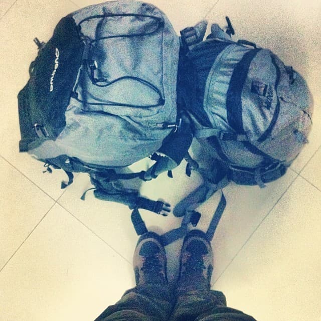 When I fly to the mountains.