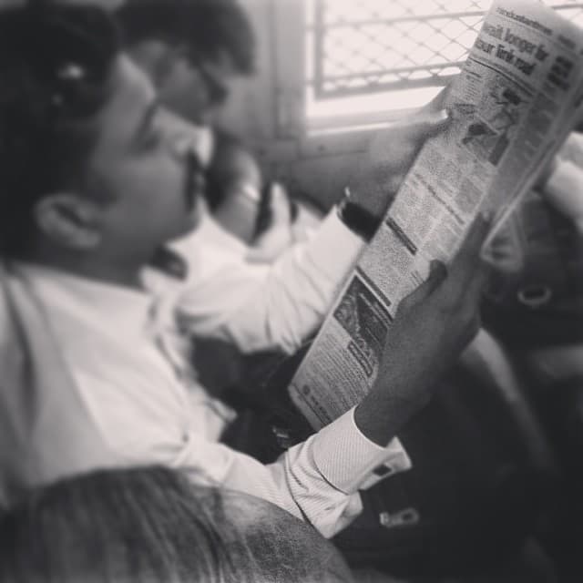 That’s how Bombay-in-trains reads newspapers. Half a fold at a time.